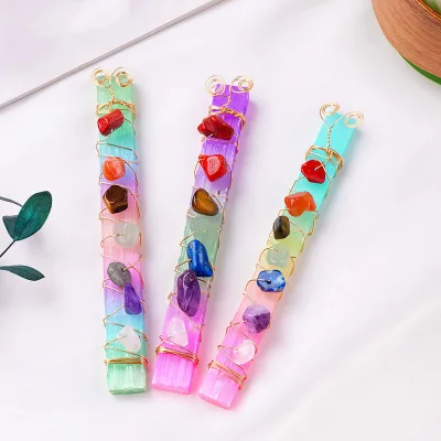 Wholesale Bulk Polished Selenite Wand Natural Raw Seven Chakra Rough Crystal Stone Carved Engraving Technique Folk Art