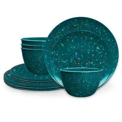 Green Melamine Dinner Plates Eco-friendly Modern Dinnerware Sets Tableware Salad Plate and Bowl Set