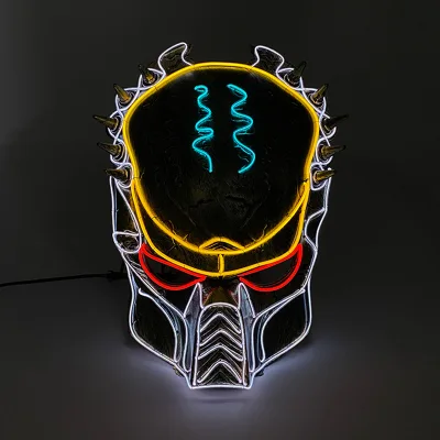 Multiple Personalized Predator Animal LED Masks Glowing Movie Halloween Decor Light Plastic Silk Luminoius Halloween Cosplay