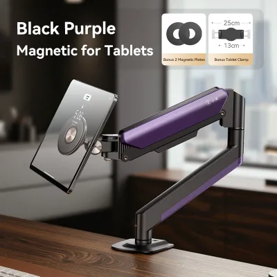 High Grade Gas Spring Floating Tablet Arm Desktop Magnetic Mount for 14in Portable Screen 360 Swivel Ergonomic Holder Wholesale