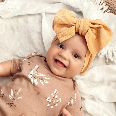 HY2 2025 New Baby Girl Knitted Headband Fabric Hairbands Baby Hair Accessories