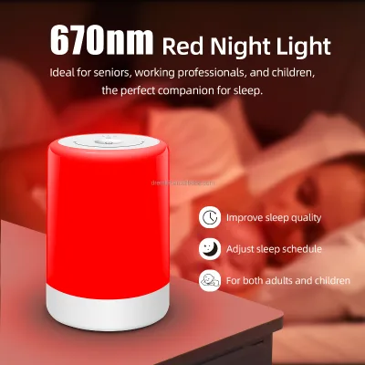 Rechargeable Nursery Night Light Deep Red Light Therapy Bed Side Lamp Mode Stepless Dimming Timer Function Breastfeeding Nursery