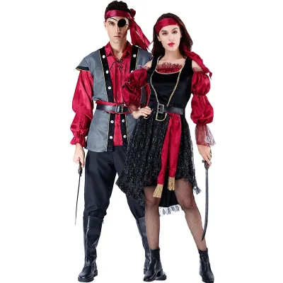 Pirate Costume adult Pirates Jack Sparrow Cosplay Costume Man Women Pirates Of The Caribbean Role Suit Halloween Carnival Party