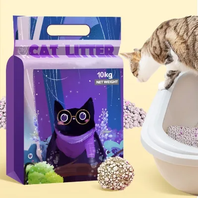 Kingtale OEM Strong Clumping Volcanic Broken Bentonite Cat Litter Manufactured for Cats with a Convenient Cat Litter Scoop