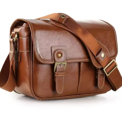 Custom Padded Camera Storage Bag Cross Body Camera Bag Leather Camera Bag