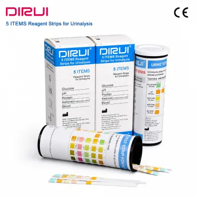 Premium Accuracy Solution 5 Parameters Glucose, PH, Protein, Ketones, and Blood Urine Test Strips for Medical Laboratory