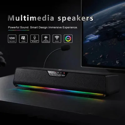 ONIKUMA L13 Mini Portable Speaker RGB LED Light Wireless Stereo Bass Small Speaker Outdoor Desktop Gaming Speaker