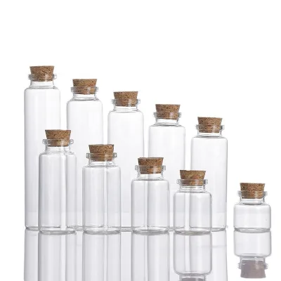 Wholesale OUXING 50ml Transparent Square Glass Mason Jars Cork Stoppers Customized Color Freshness Preservation Minimalist