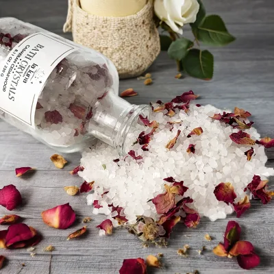 Private Label OEM ODM 100% Natural Ingredients Bath Salts  Exfoliating Massage Petal Bath Salt for Body Relax
