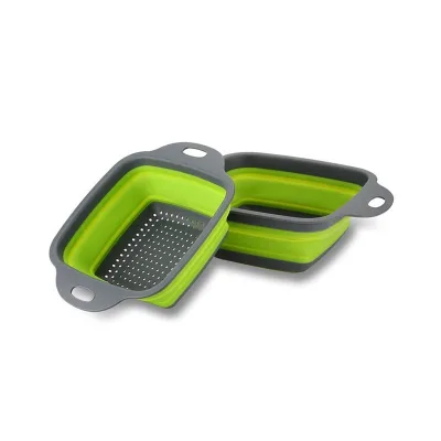 Collapsible Colanders Set Includes 2 Folding Strainers