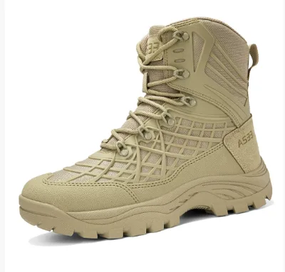 Ultra-Light Leather Men's Training Boots for Spring Summer Ultra-Breathable Tactical for Design Logo for Outdoor Activities