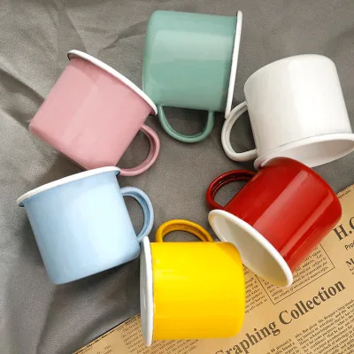 Customizable Enamel Campfire Mug Outdoor Camping Travel Enamel Camp Tumbler Mug