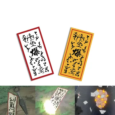 2 Colors Mutually Explosive Tags Paper Bombs Stickers for Fans of Japanese Anime Uzumaki Ninja Cosplay Paper Bombs