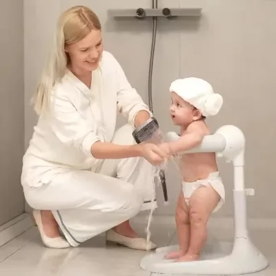 Foldable Infant Bathing Rack Baby Standing Bathing Frame Wonder Tool for Toddlers Children Convenient Foldable Bath Tubs Seats