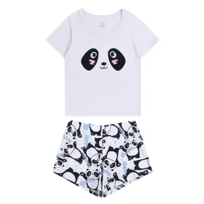 Girl Sleepwear Suit Printed Short Sleeve Girls Pajama