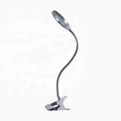 Dimmable Magnifying Glass Ring Lamp USB Charging Tattoo LED Light Manicure Clip Working Desk Lamp