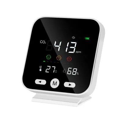 Air Quality Monitor With NDIR Sensor Data Logger 400~5000ppm Range Temperature Humidity Multiple Alarm for Home Office Car Gym