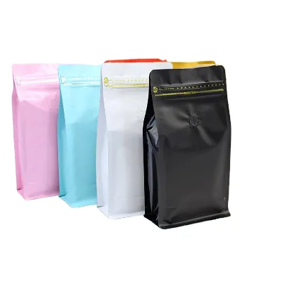 White Mylar Coffee Packaging Bags Resealable Bags With Valve Bags for Coffee