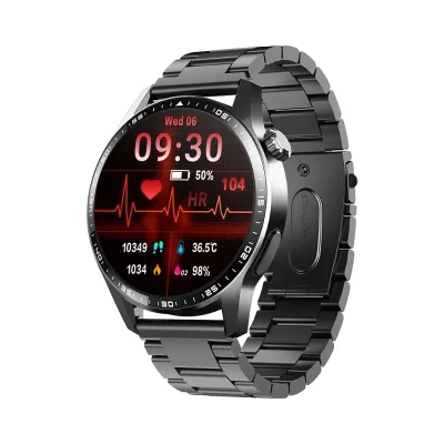 OEM Round Screen Smart Watch F60 Body Temperature Blood Oxygen Sleep Monitoring Call Business Stainless Steel Strap Smart Watch