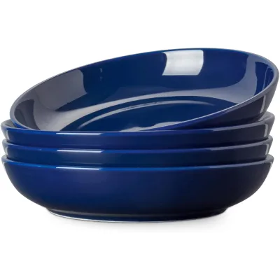 Large 30oz Pasta Salad Bowls Wide and Shallow Dishwasher Safe Plates 30oz Serving Bowls