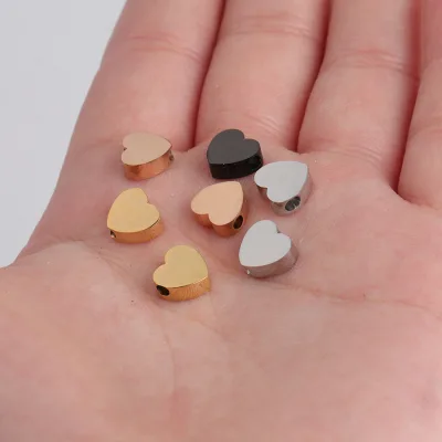 Heart Bead Charms Keychain Stainless Steel Charms for Jewelry Making DY Beads Heart Charm Bracelet Necklace Earring Accessories