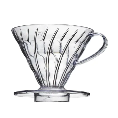 Portable Plastic 1-2 Cup Coffee Dripper Flat Bottom Brew Cafe Dripper with Pour Over Filter Cup Tea & Coffee Accessories