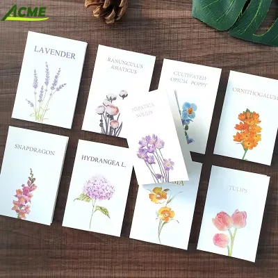 Good Quality Paper Custom Printing Various Beautiful Luxury Happy Birthday Card Greeting Card for Flower