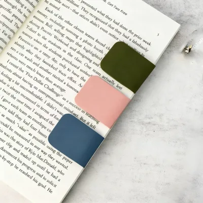 Multicolored PU Leather Eco-Friendly Customized Color Magnetic Bookmark Double-Sided Page Marker Souvenir Letterpress Printing
