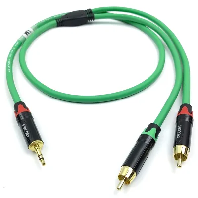 35mm to Dual RCA Splitter Audio Cable with Oxygen-Free Copper Conductor for Speakers Computers Phones