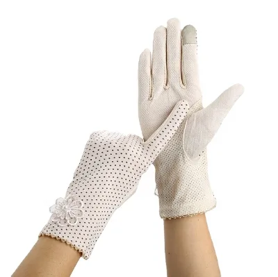 Fashion Summer Cotton Unlined Gloves Bow Decoration Short for Wedding Prom Banquet Party Driving