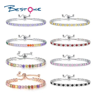 Bestone Low Price Copper-plated Gold Complet Bracelet Pour Femme Colored Black Zircon Tennis Bracelet for Women