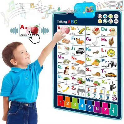 Musical Talking ABC Learning Wall Chart English Alphabet Poster for Education Letter Words Learning Toy Science Learning Chart