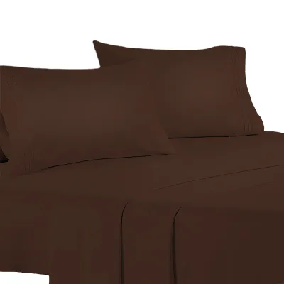 Free Sample Luxury 3Pcs Sheet Set Wrinkle Soft Deep Pockets Embroidery Solid Bedsheet Set