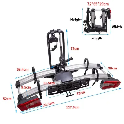 Carbon Steel bicycle Stand, Foldable bicycle Stand, Economical and Efficient Car bicycle Stand with License Plate Holder