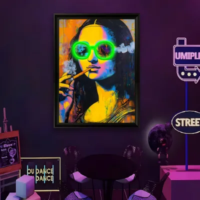 Customizable Waterproof Durable LED Wall Decor Light Dimmable Acrylic Famous Painting Theme for Home and Commercial Decoration