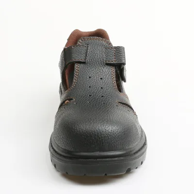 Manufacturer Factory Custom Embossed Leather Sandal Steel Toe Shoes Lightweight Comfortable for Summer Work Wholesale