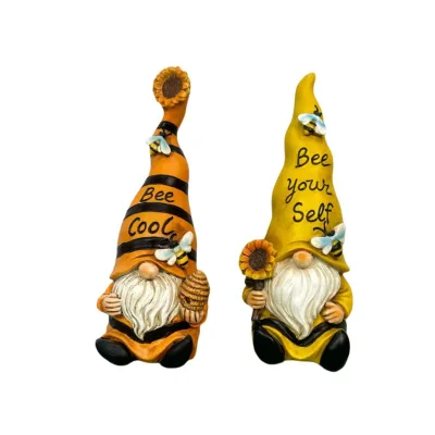 Eco-Friendly Outdoor Resin Crafts White Bearded Sunflower Garden Ornament by Dwarf for Courtyard Christmas Decorations