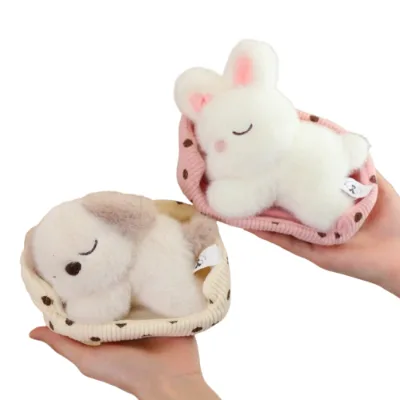 Emotional Support Desk Plush Toy Custom Manufacturers Stuffed Rabbit Fox Bear Dog Pig Sleeping Cat Plush Toy