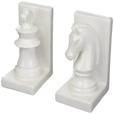 Ceramic Chess Bookends with LOGO/Shape/Size/Packing Customized Acceptable Decoration