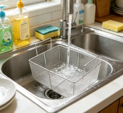 Reusable Autoclavable Stainless Kitchen Colander Basket Food Factory Fruit Dewatering Storage Crate