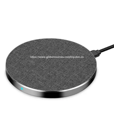 Wholesale Custom LOGO portable Mini Fabric Aluminum alloy wireless charger pad