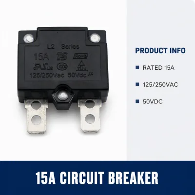 15A 125/250Vac 50Vdc Automatic Reset Relay Fuse Switch Current Overload Protector Plastic Children Ride Toy