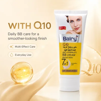 Q10 7-in-1 BB Cream for Light-Medium Skin Tone, Multi-Effect Tinted Blemish Balm, Moisturizing Face Cream, 60 ml