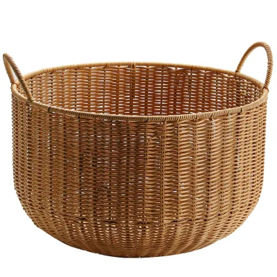 New Clothes Basket Storage, Handmade Rattan Basket for Sale Bamboo Basket, Decorative Woven Basket