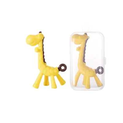 MH188 Cute Animal Giraffe Silicone Teether Toys for Baby Educational Toys Non-toxic Bpa Free Gutta Percha