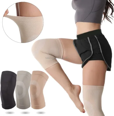 Custom Logo Fitness Sports Leg Brace Running Knitted Knee Support Compression Knee Sleeve