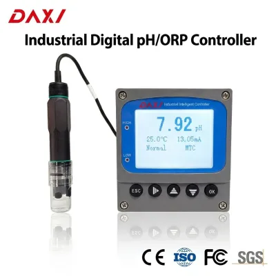 Industrial Online pH Transmitter 4-20mA Output RS485 Modbus RTU Wastewater Sewage Treatment pH ORP Monitor Sensor High Low Alarm