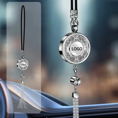 Luxury Modern Alloy European Pattern Car Hanging Air Freshener Pendant Premium Vehicle Rearview Mirror Fragrance Ornament Car