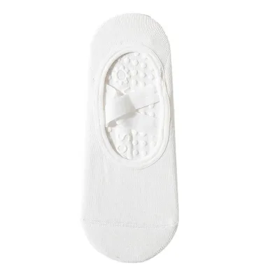 High Quality Mens Women Bamboo White pink Nonslip Grippy Pilates Ankle Grip Socks Antislip With Anti Skid logo