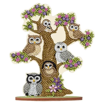 Diamond Painting Wooden Owl 5D DIY Beads Ornament
